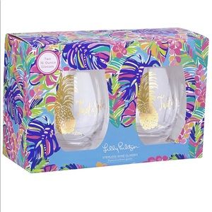 Lilly Pulitzer Stemless Wine Glasses